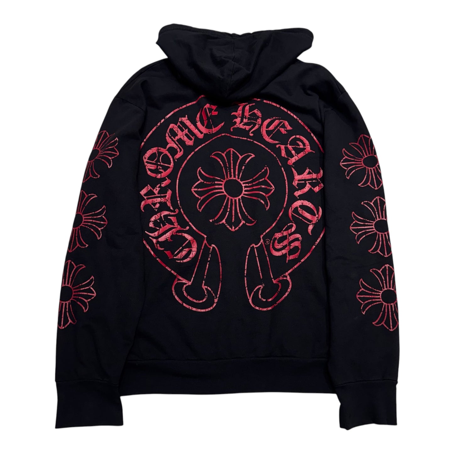 Chrome Hearts Vintage Red Horseshoe Zip Hoodie 做舊拉鍊外套