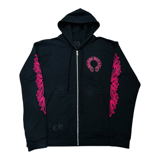 Chrome Hearts Pink Horseshoe Floral Zip Hoodie 拉鍊外套
