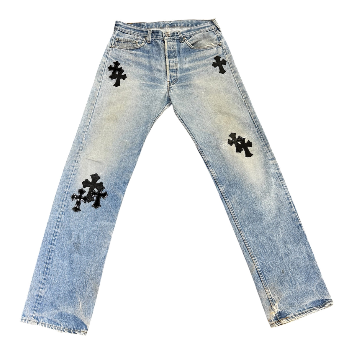 Chrome Hearts Patent Leather Cross Patch Jeans 牛仔褲