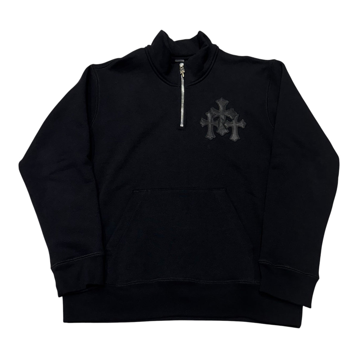 Chrome Hearts Black Triple Cross Patch Paper Jam Quarter Zip Sweater 半拉鍊衛衣