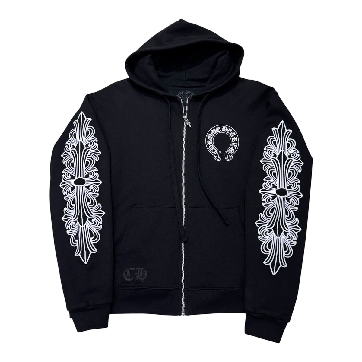Chrome Hearts Thermal Lined Floral Horseshoe Zip Hoodie 厚款 拉鍊外套