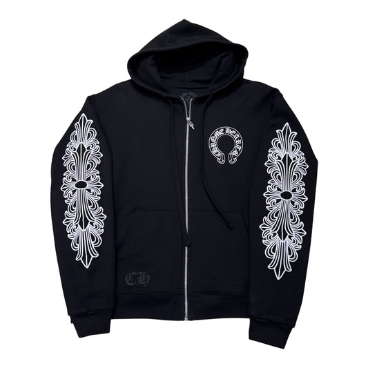Chrome Hearts Thermal Lined Floral Horseshoe Zip Hoodie 厚款 拉鍊外套