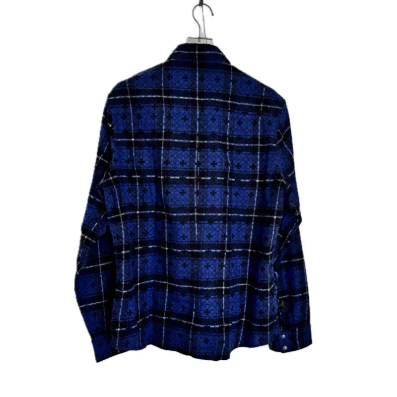 Chrome Hearts Loose Ends 十字 皮標 925銀扣 格紋 襯衫