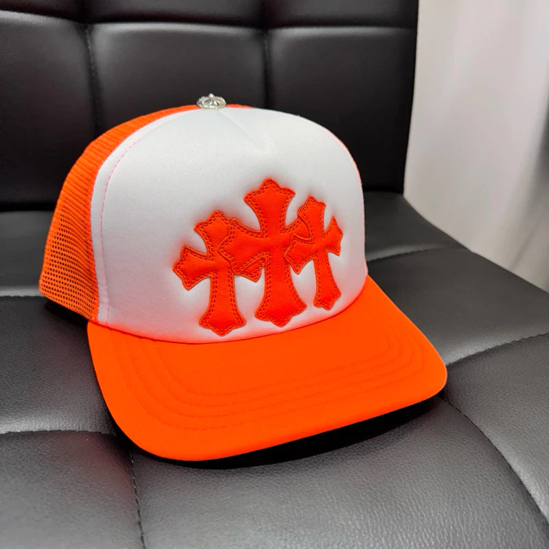 Chrome Hearts 3 CROSS 皮標 925銀飾 Trucker Hat 卡車帽