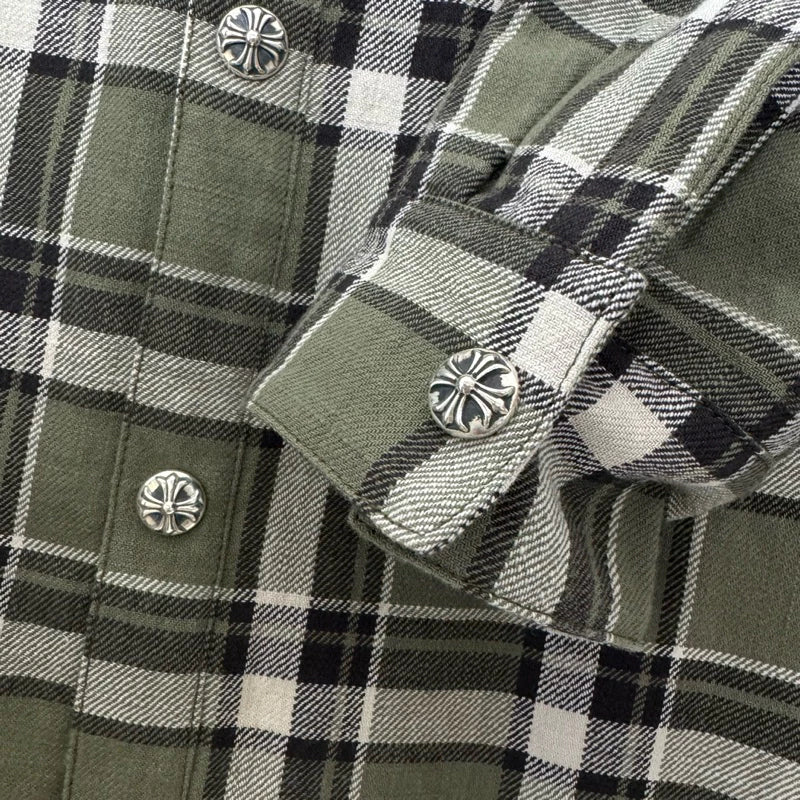 Chrome Hearts Padded Floral Flannel 925銀扣 法蘭絨 襯衫