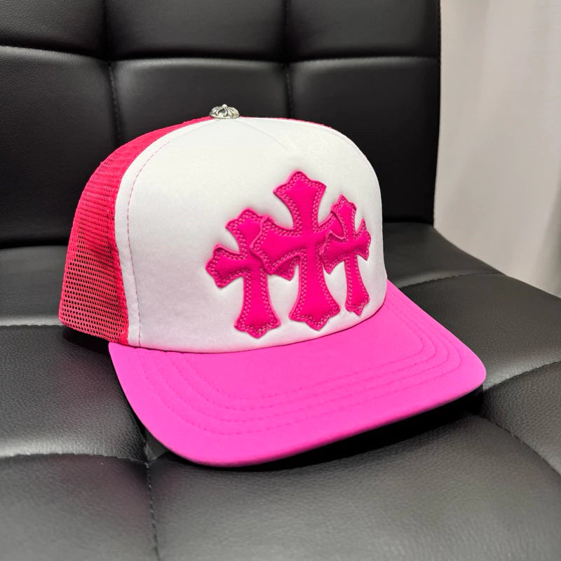 Chrome Hearts 3 CROSS 皮標 925銀飾 Trucker Hat 卡車帽