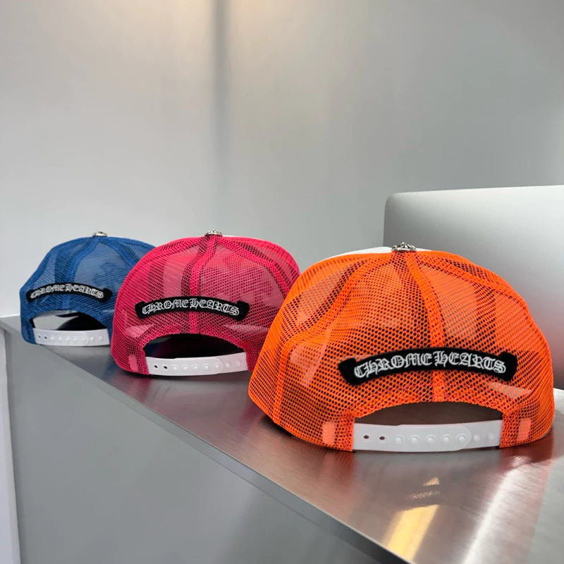 Chrome Hearts 3 CROSS 皮標 925銀飾 Trucker Hat 卡車帽