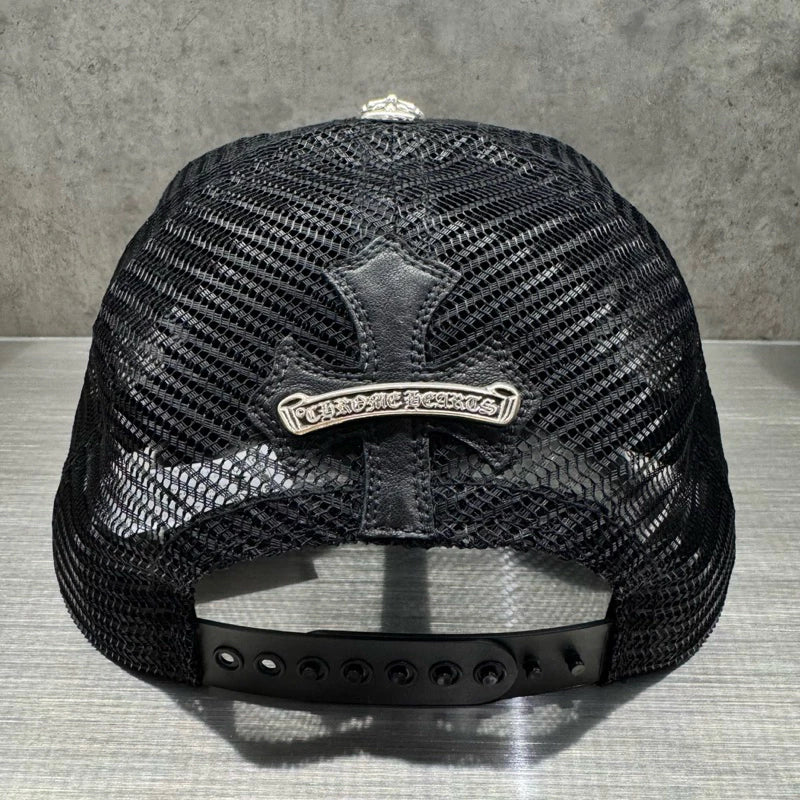 Chrome Hearts 滿版十字皮標 925銀飾 Trucker Hat 卡車帽